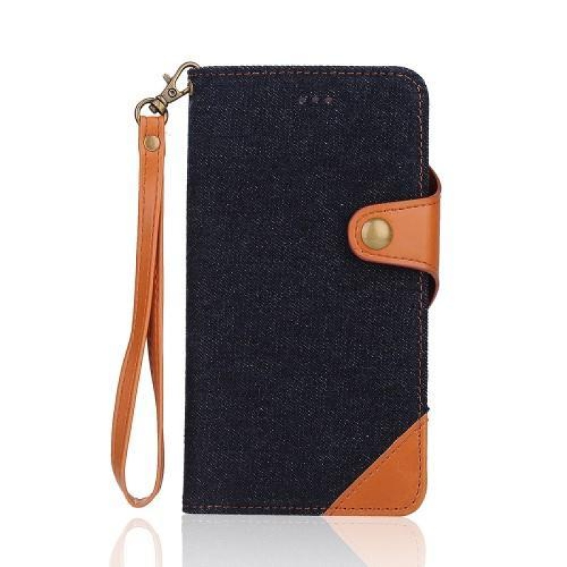 Textilszövet/PU bőr tok levehető tartozékkal iPhone 7 Plus és 8 Plus készülékhez - fekete