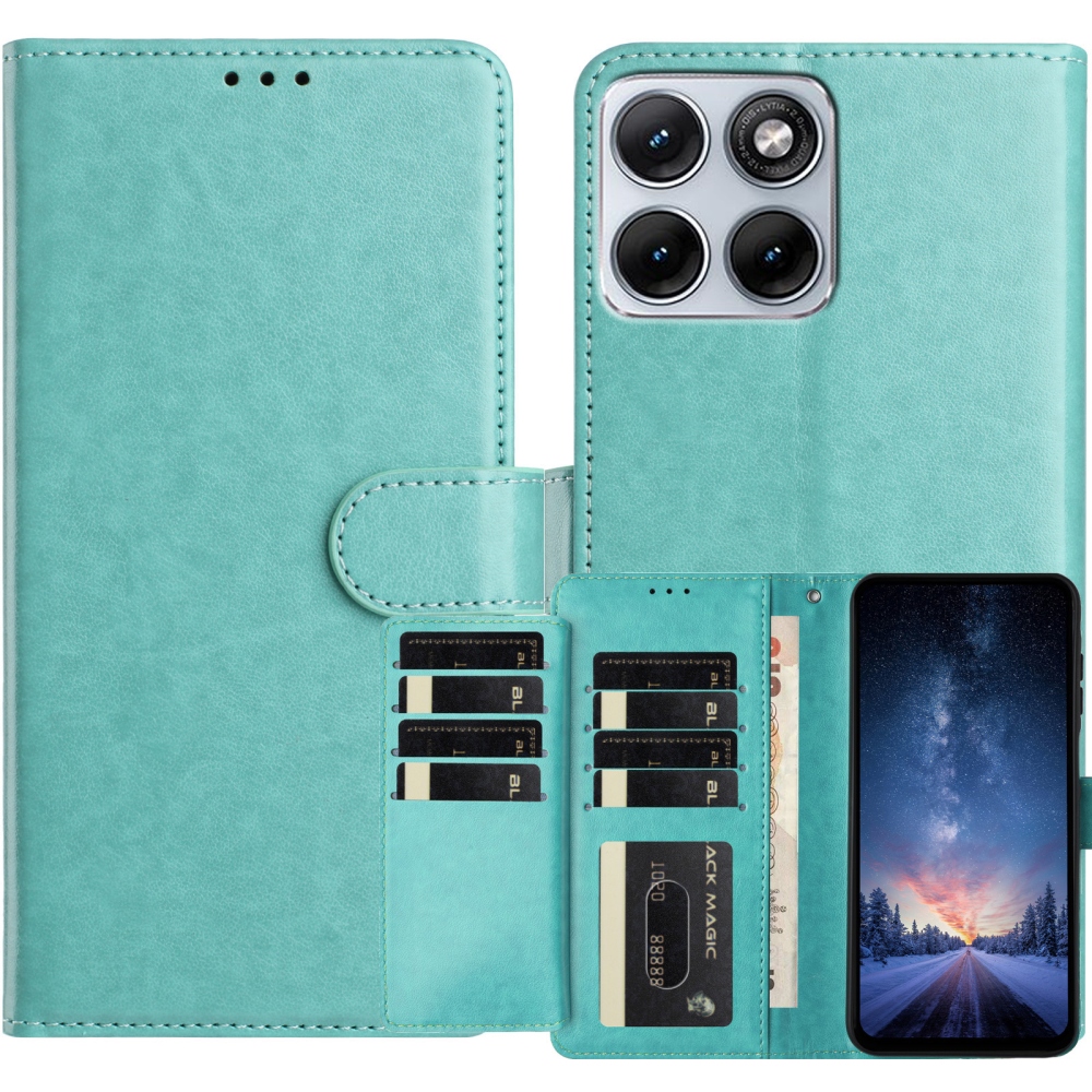 Könyvtáska a Motorola Edge 70 Fusion 5G készülékhez - teáskék színű