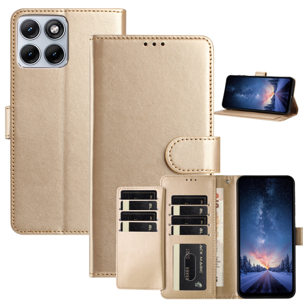 Könyvtáska a Motorola Edge 70 Fusion 5G készülékhez - arany színben