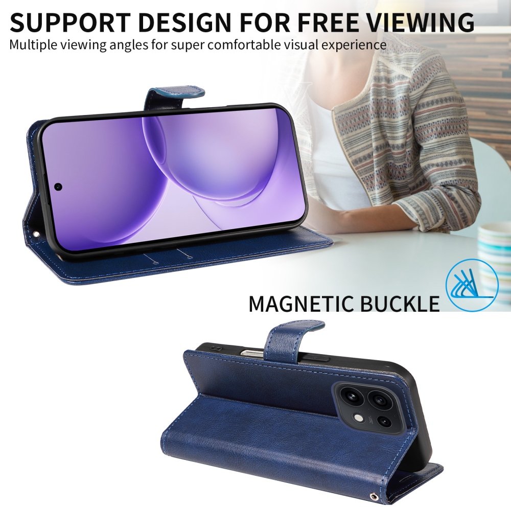 Clots könyvhátú tok az Oppo Reno 16 Pro 5G/Oppo Reno 16 5G készülékekhez – kék