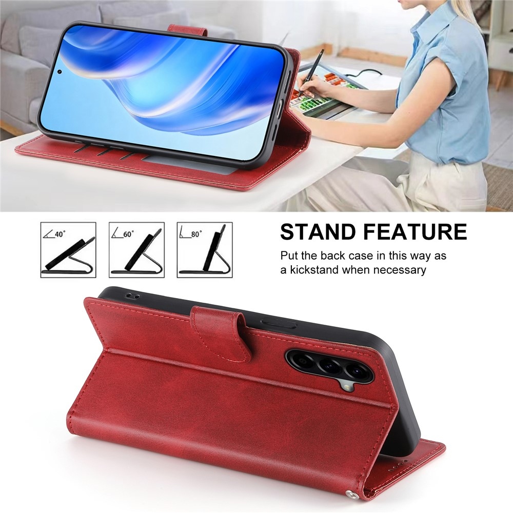 Vérrögök könyv tok Samsung Galaxy A57 5G-hez - piros