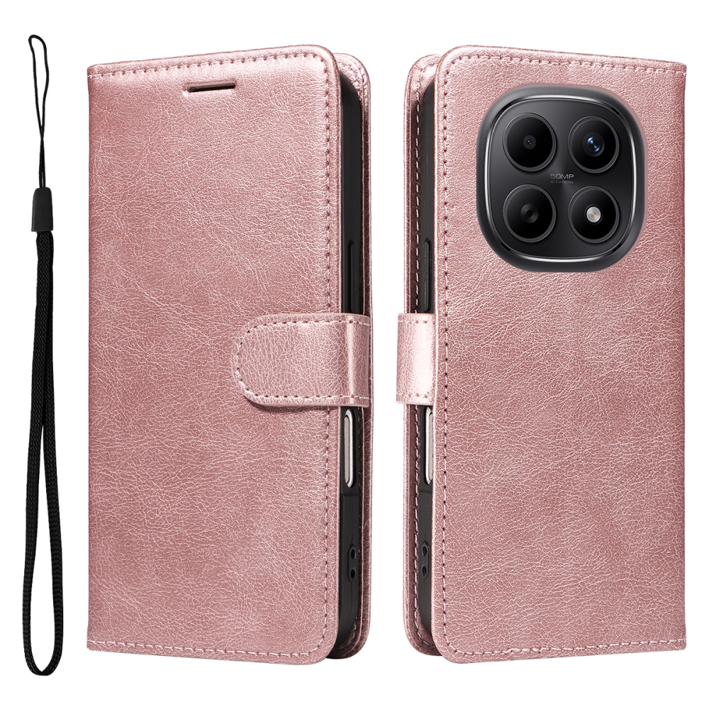 Vérrögök könyv tok Xiaomi Poco M8 5G/Redmi Note 15 5G/Note 15 4G - rózsa arany