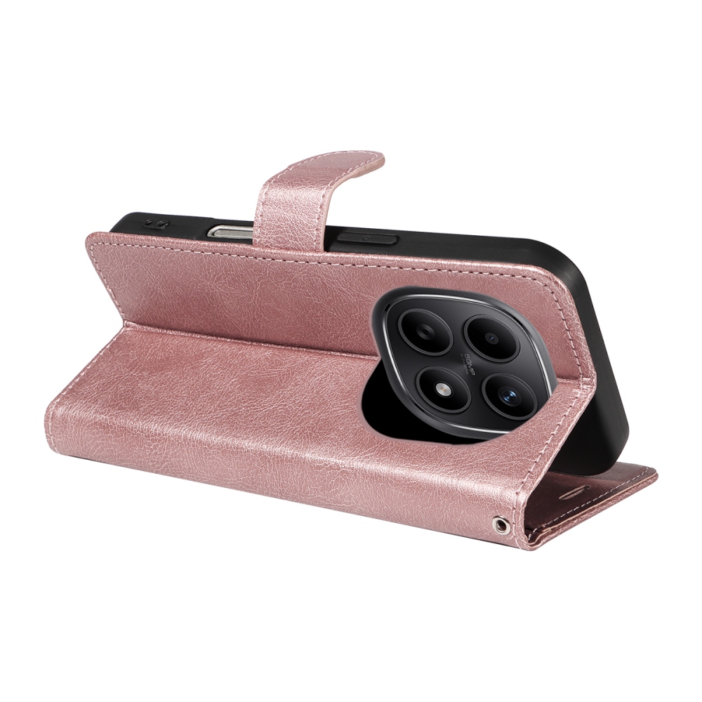 Vérrögök könyv tok Xiaomi Poco M8 5G/Redmi Note 15 5G/Note 15 4G - rózsa arany