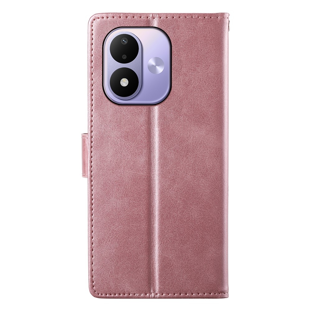 Clots könyvformájú tok a Xiaomi Redmi Note 17 4G/5G-hez – rózsaszín