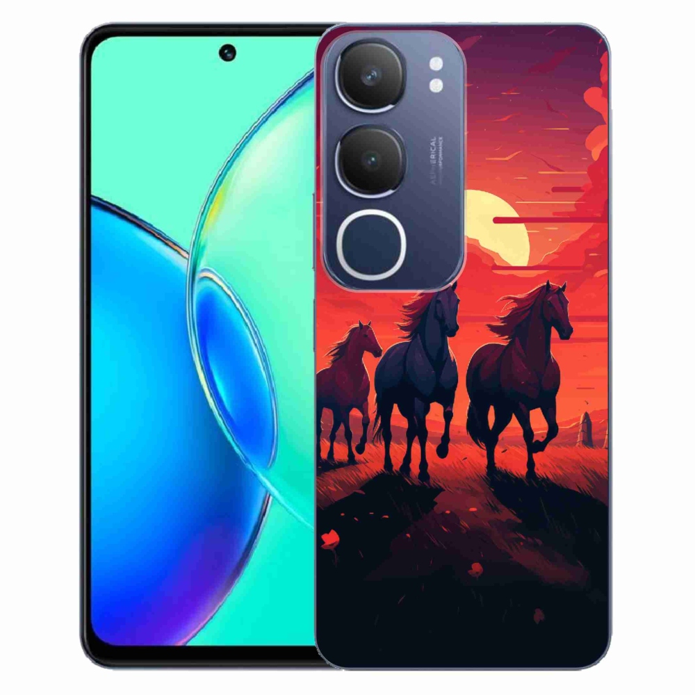 Gélburkolat mmCase a Vivo Y19s készüléken - lovak és naplemente