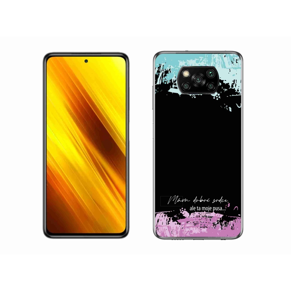 Gél borító mmCase a Xiaomi Poco X3 Pro számára - vicces szöveg 3 fekete háttérrel