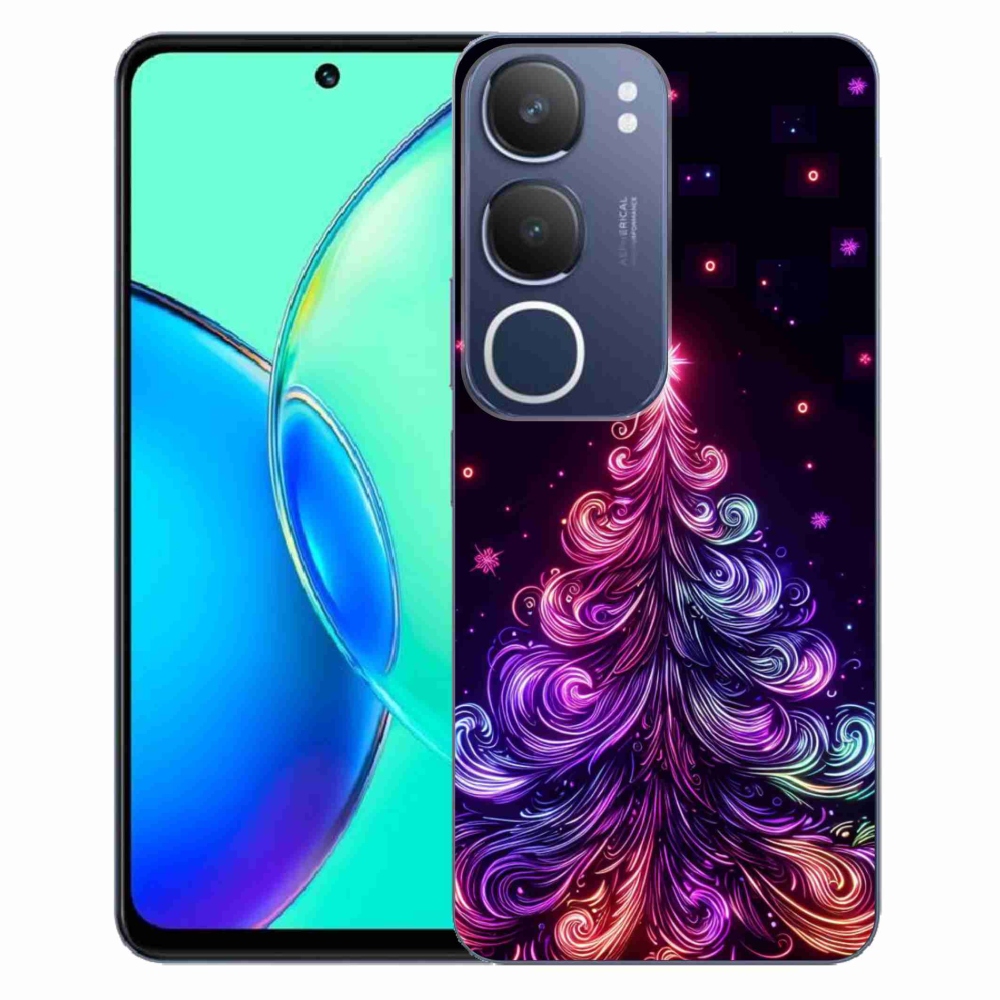 Gél borítás mmCase a Vivo Y19s készülékhez - neon karácsonyfa 1
