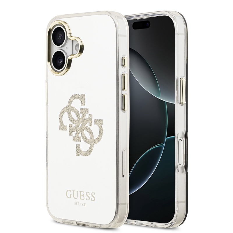 Guess PC/TPU Mirror 4G Glitter Logo MagSafe hátlap az iPhone 17 arany színű készülékhez