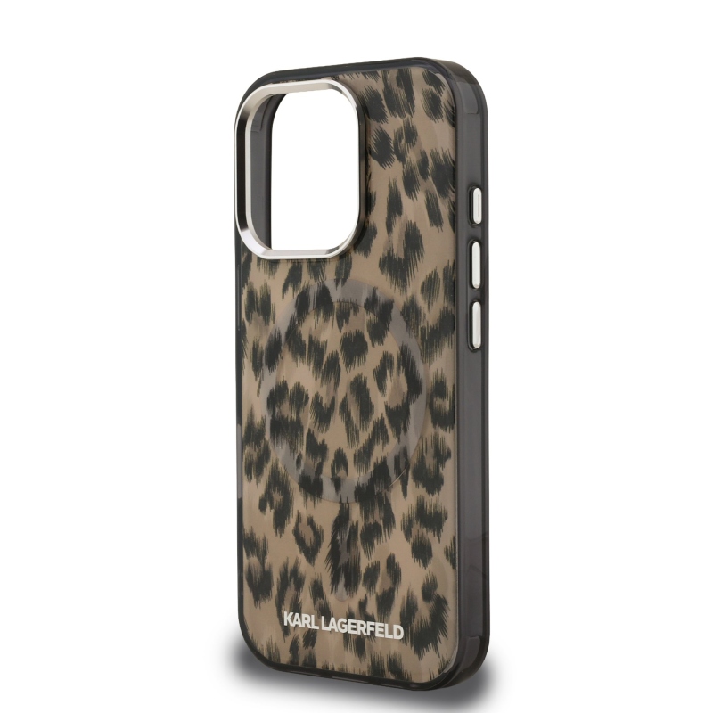 Karl Lagerfeld IML Leopard Leopard MagSafe hátlap iPhone 16 Pro Max barna színű készülékhez
