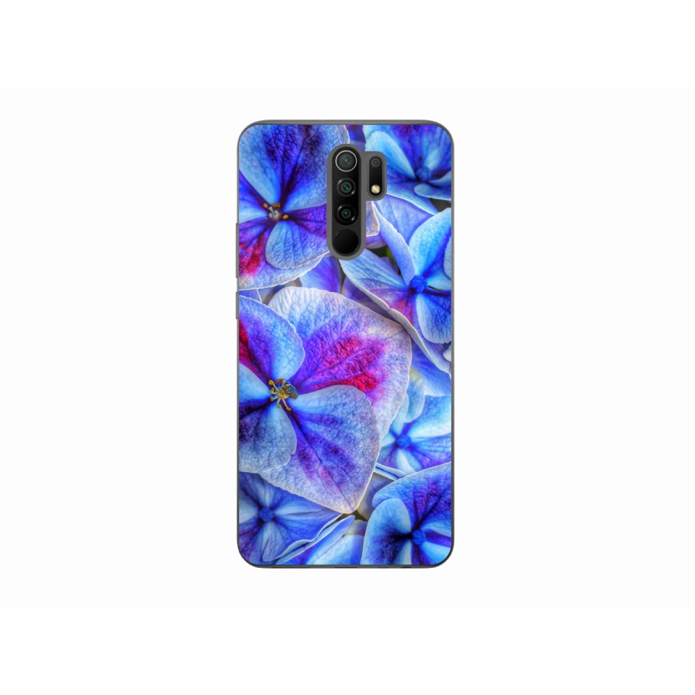 Gél borító mmCase a Xiaomi Redmi 9-hez - kék virágok 1