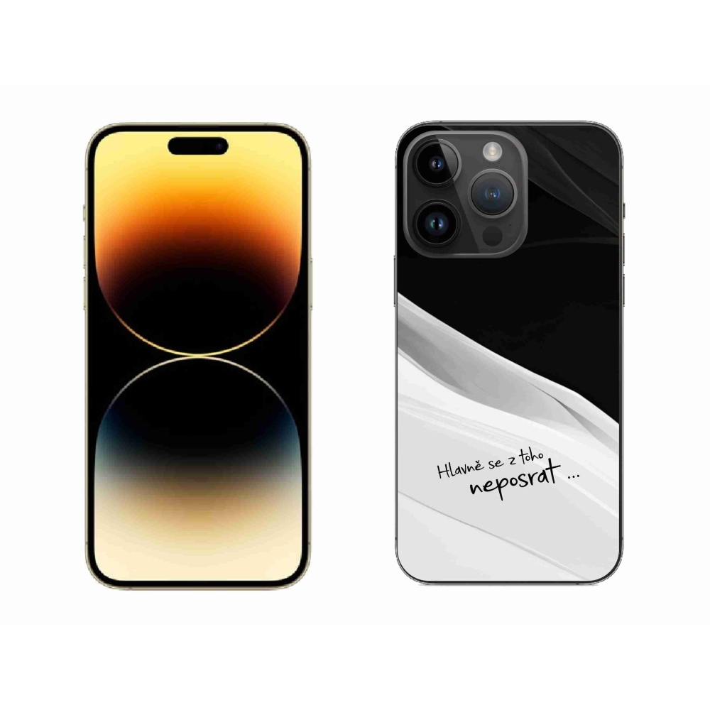 Gél borítás mmCase iPhone 14 Pro Max 6.7 készülékhez - vicces szöveg 13 fehér és fekete háttérrel