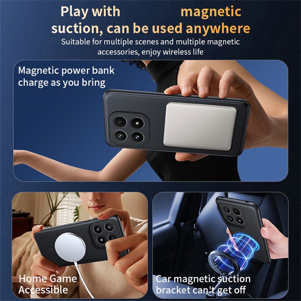 Bevont zselés tok műbőrrel és MagSafe a Xiaomi 17-hez - fekete