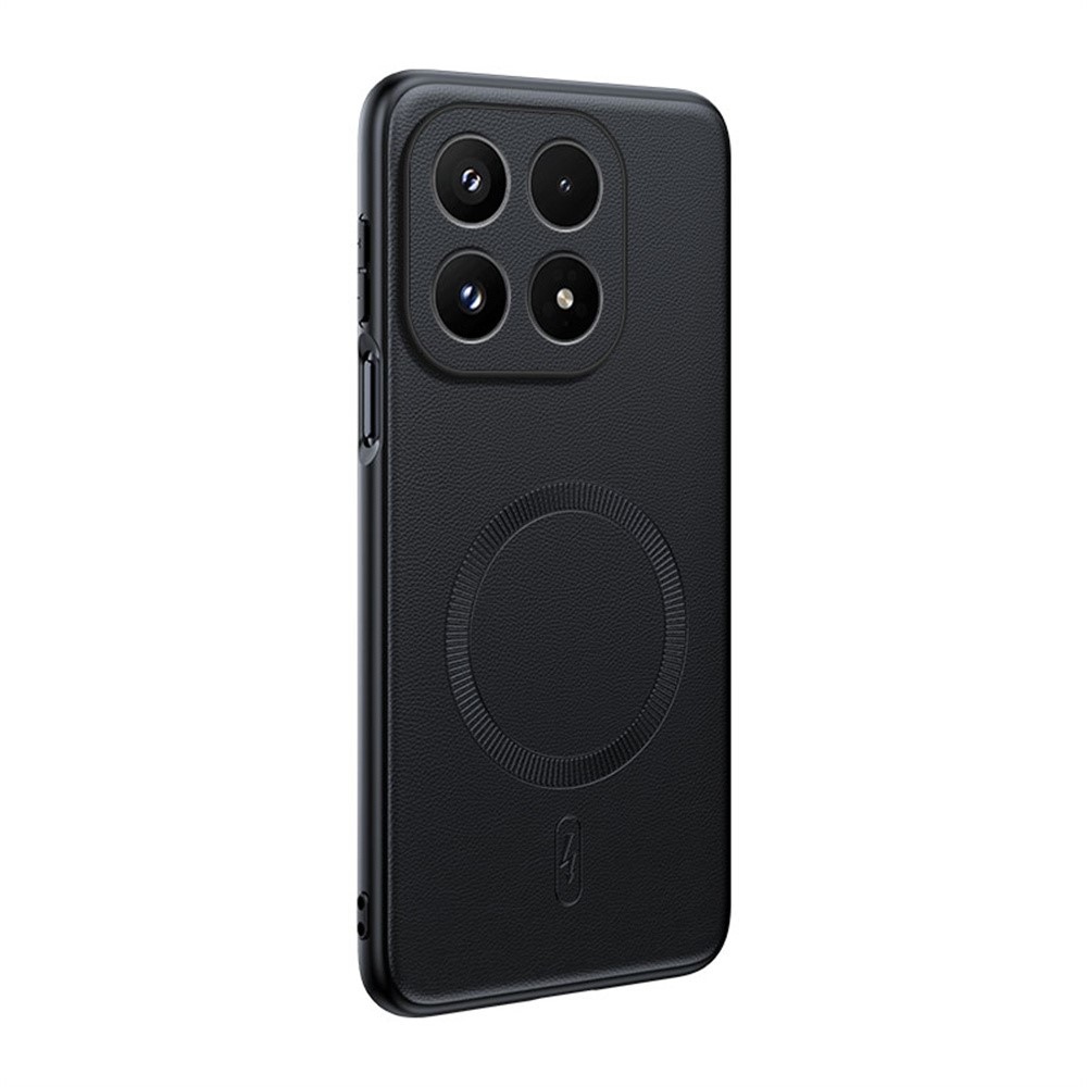 Bevont zselés tok műbőrrel és MagSafe a Xiaomi 17-hez - fekete