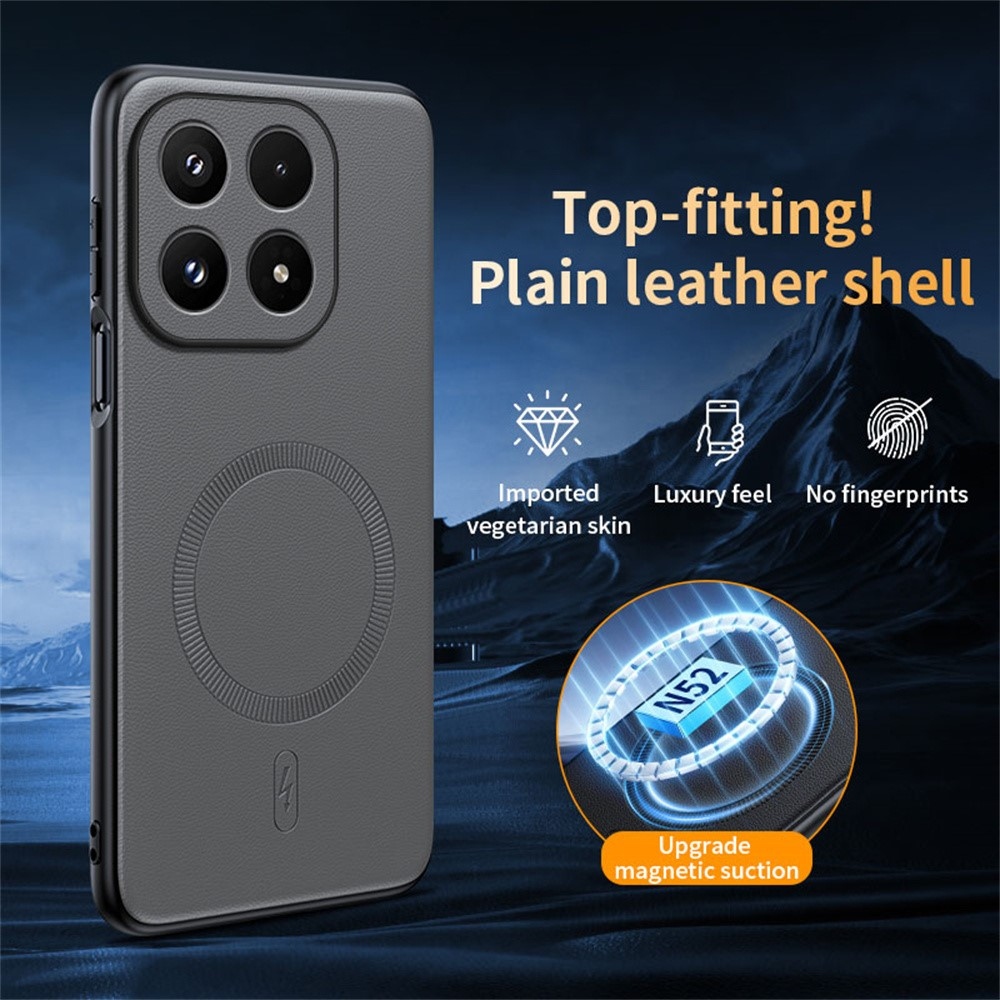 Bevont zselés tok műbőrrel és MagSafe a Xiaomi 17-hez - szürke