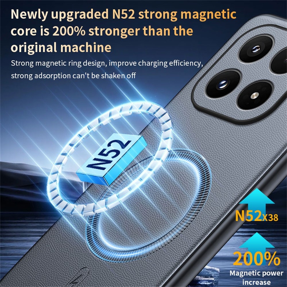 Bevont zselés tok műbőrrel és MagSafe a Xiaomi 17-hez - szürke