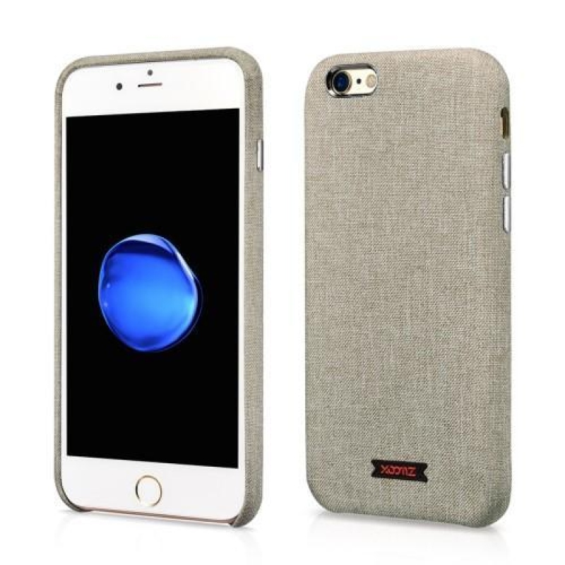 Coaty műanyag tok PU bőrrel borítva iPhone 6 Plus és 6s Plus készülékhez - szürke