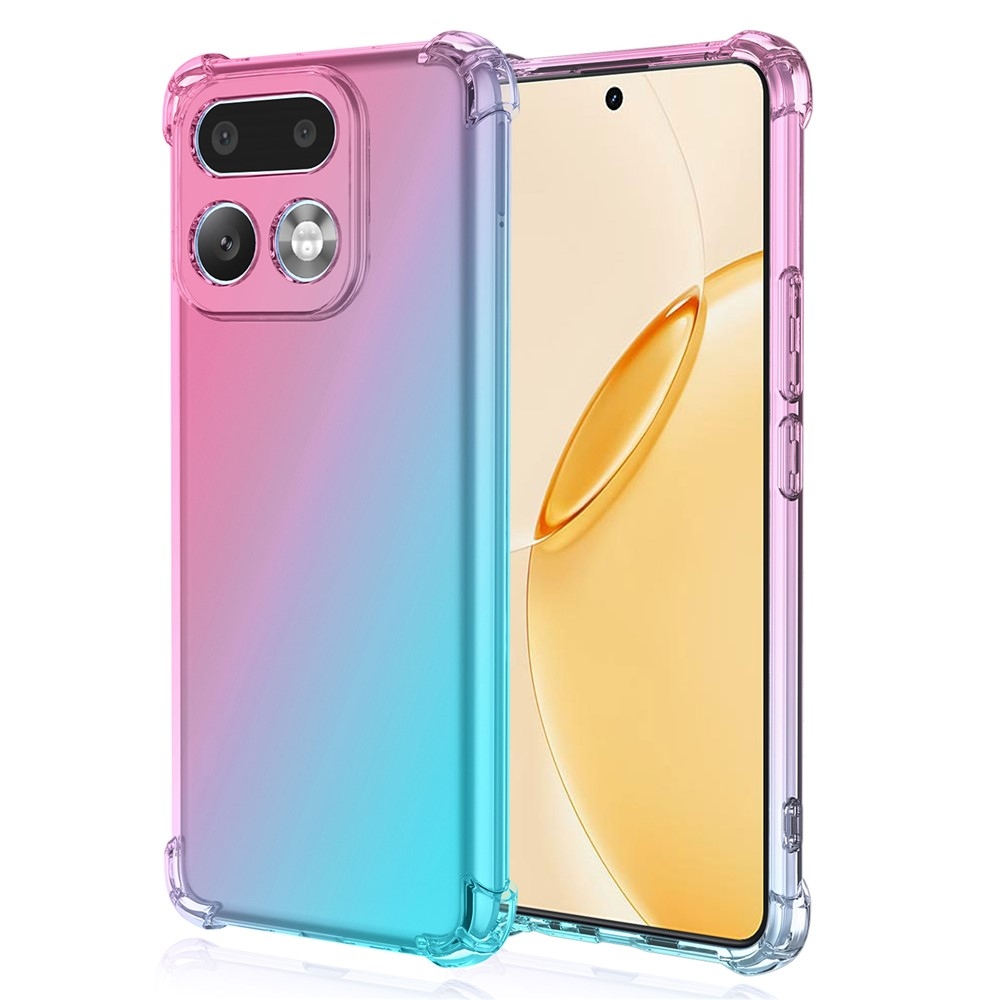 Colore tartós zselés tok megerősített sarkokkal a Realme 16 Pro+ 5G készülékhez - rózsaszín/zöld