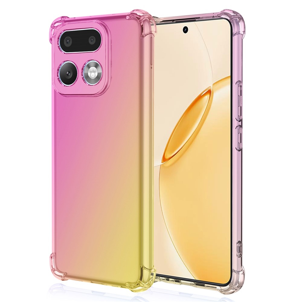 Colore tartós zselés tok megerősített sarkokkal a Realme 16 Pro+ 5G készülékhez - rózsaszín/arany