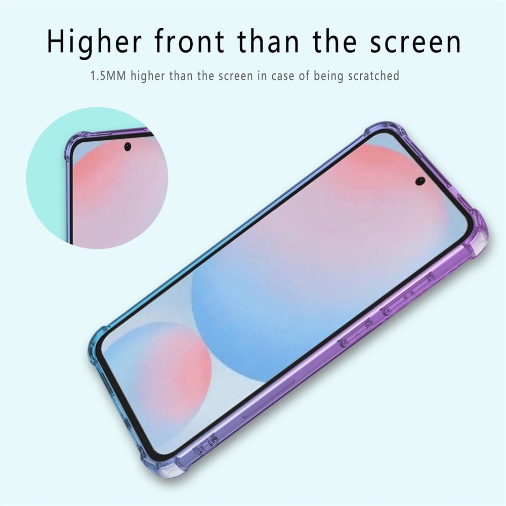 Colore tartós zselés tok megerősített sarkokkal Samsung Galaxy A37 5G készülékhez - lila/kék