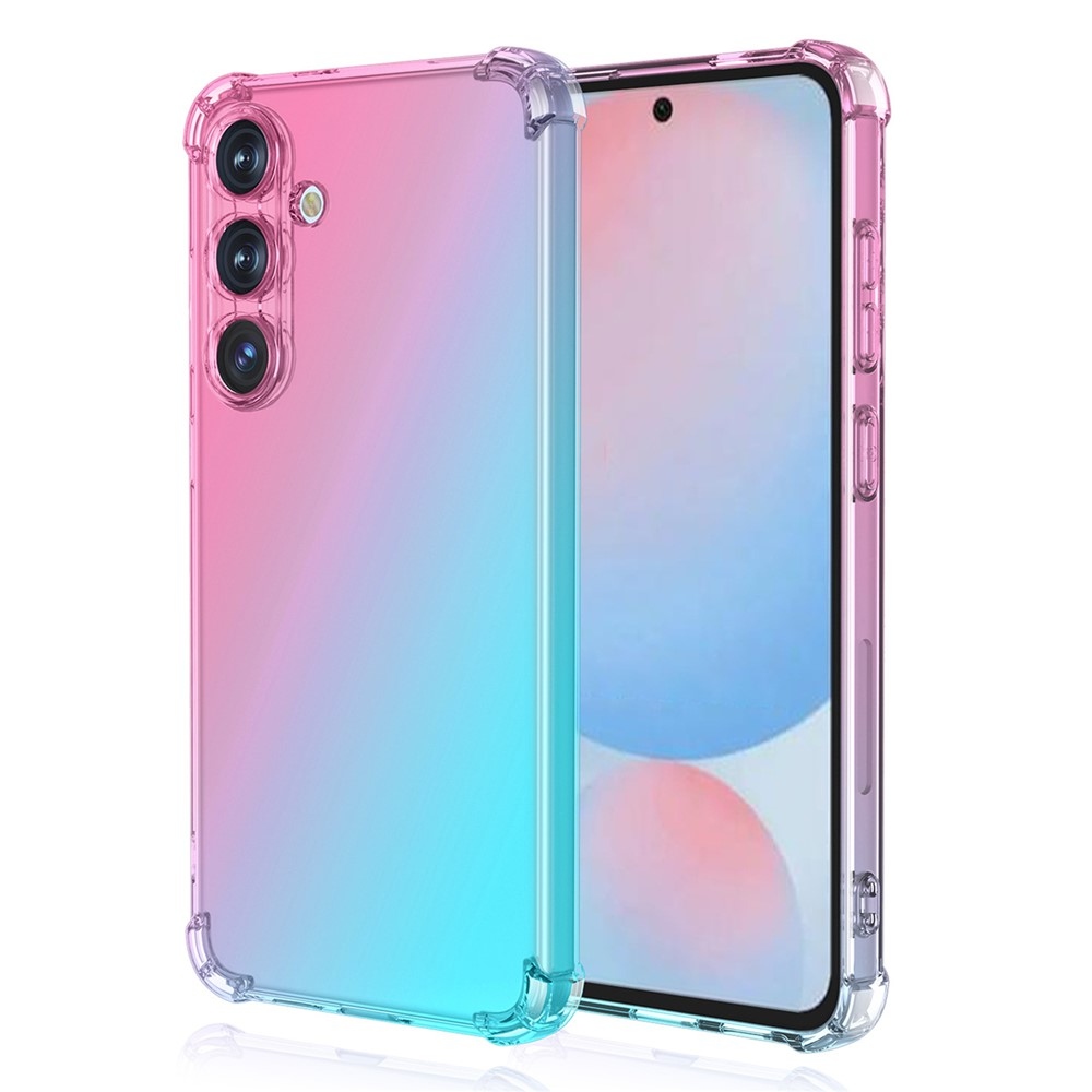 Colore tartós zselés tok megerősített sarkokkal Samsung Galaxy A57 5G készülékhez - rózsaszín/zöld