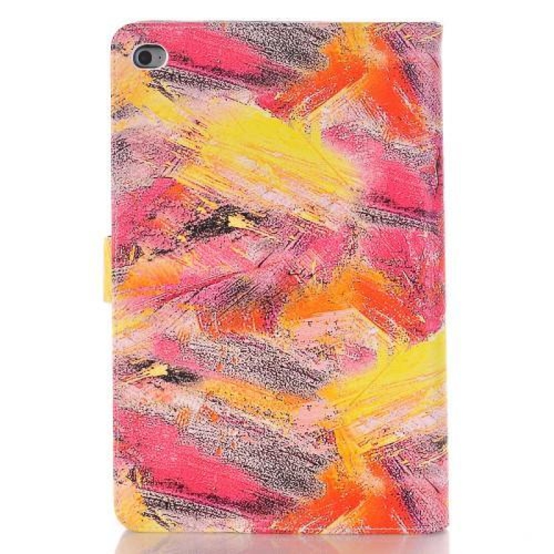 Colory PU bőr könyvtáska iPad mini 4 készülékhez - piros és sárga színben