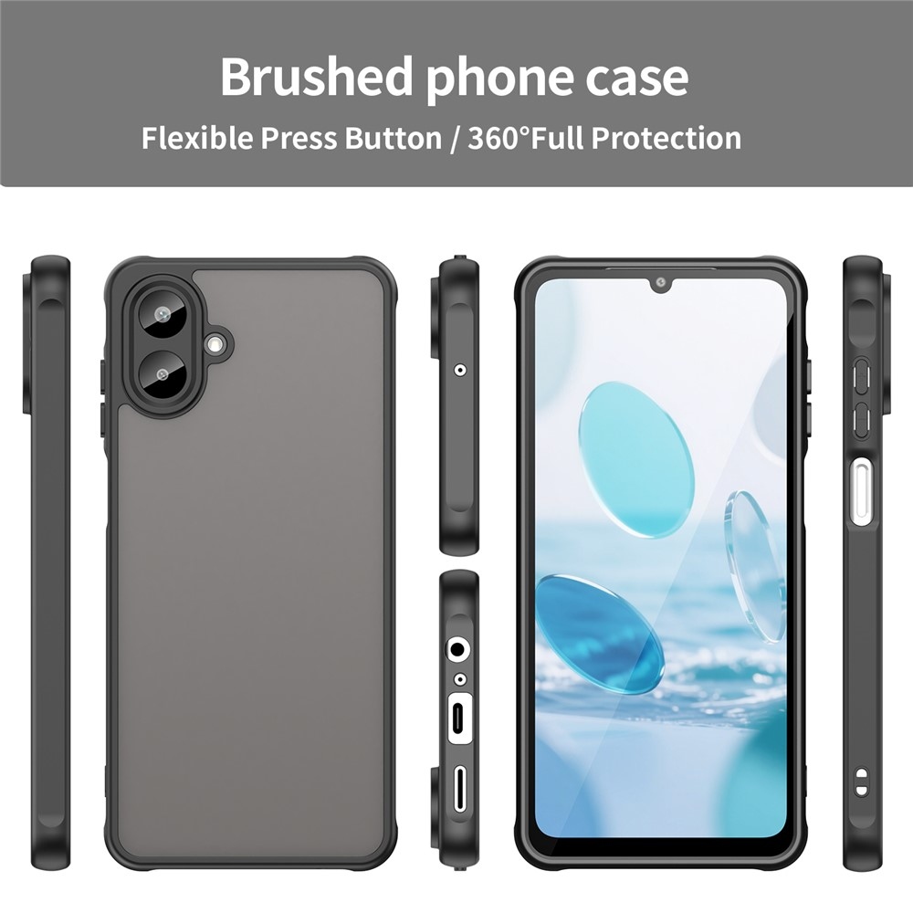 Gél tok kemény hátlappal a Samsung Galaxy A07 4G készülékre - fekete