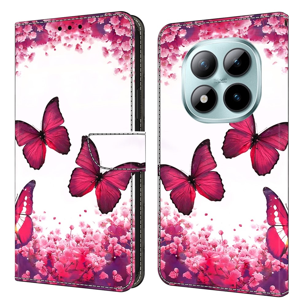 Compart könyv tok Xiaomi Poco M8 5G/Redmi Note 15 5G/Note 15 4G - piros pillangókhoz