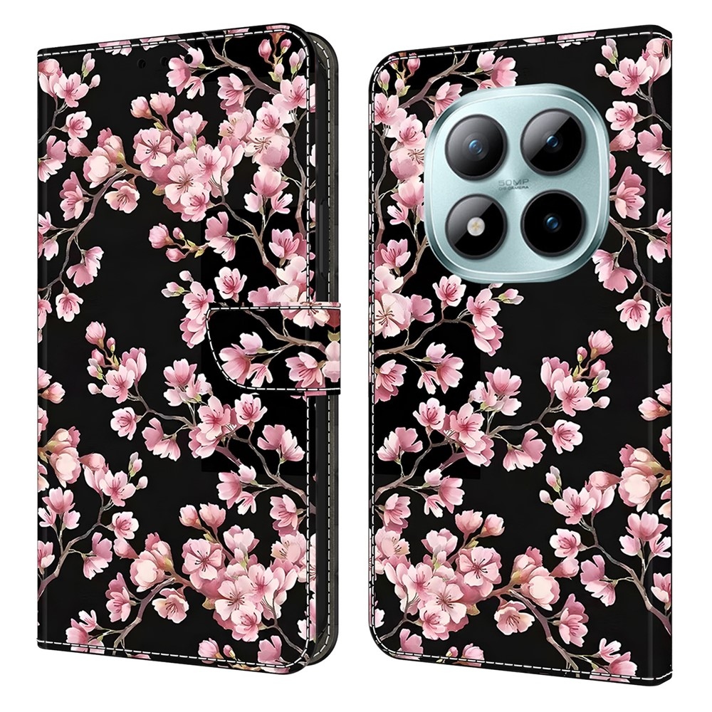 Compart könyv tok a Xiaomi Poco M8 5G/Redmi Note 15 5G/Note 15 4G - rózsaszín virágokhoz