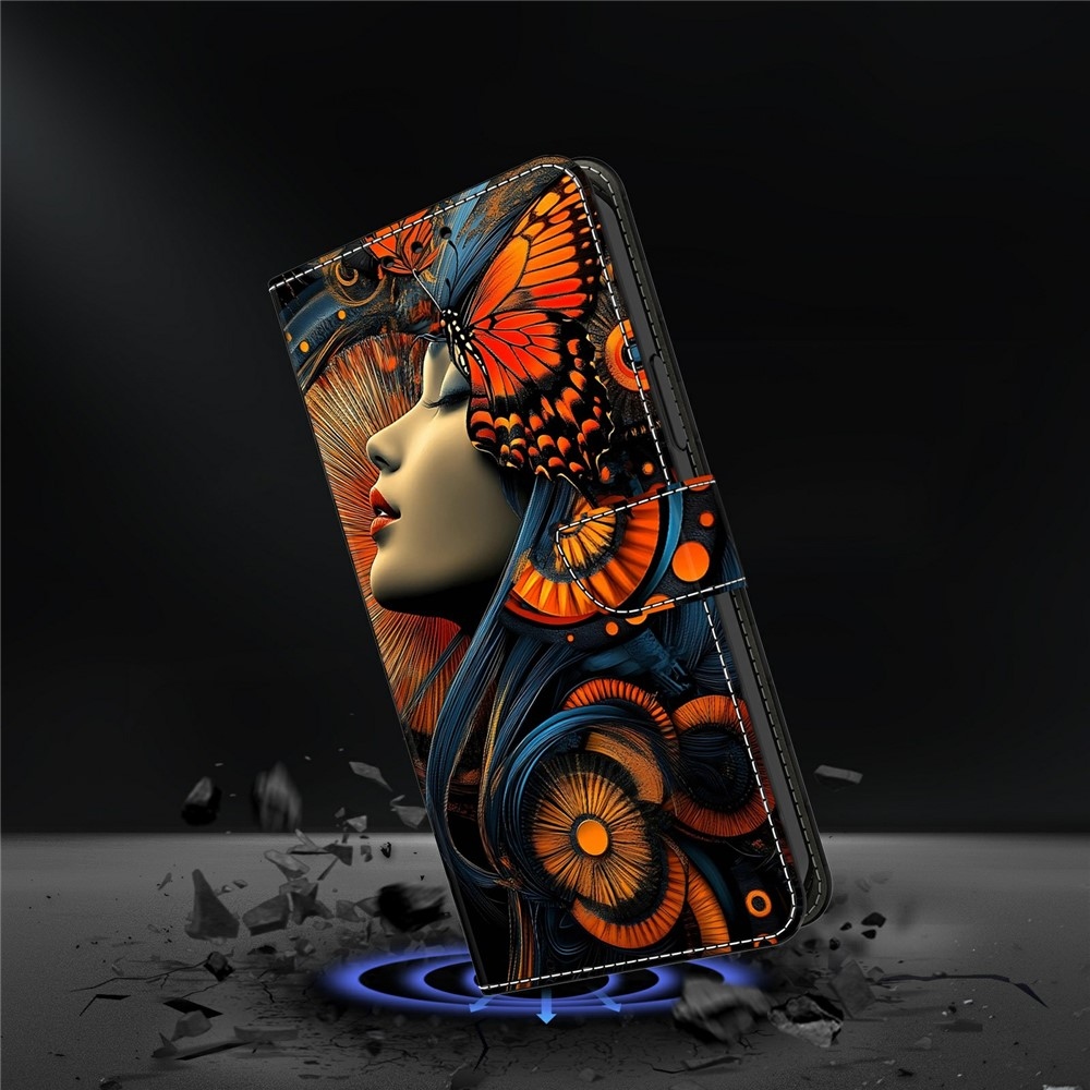 Compart könyv tok a Xiaomi Redmi A7 Pro-hoz - lány pillangókkal