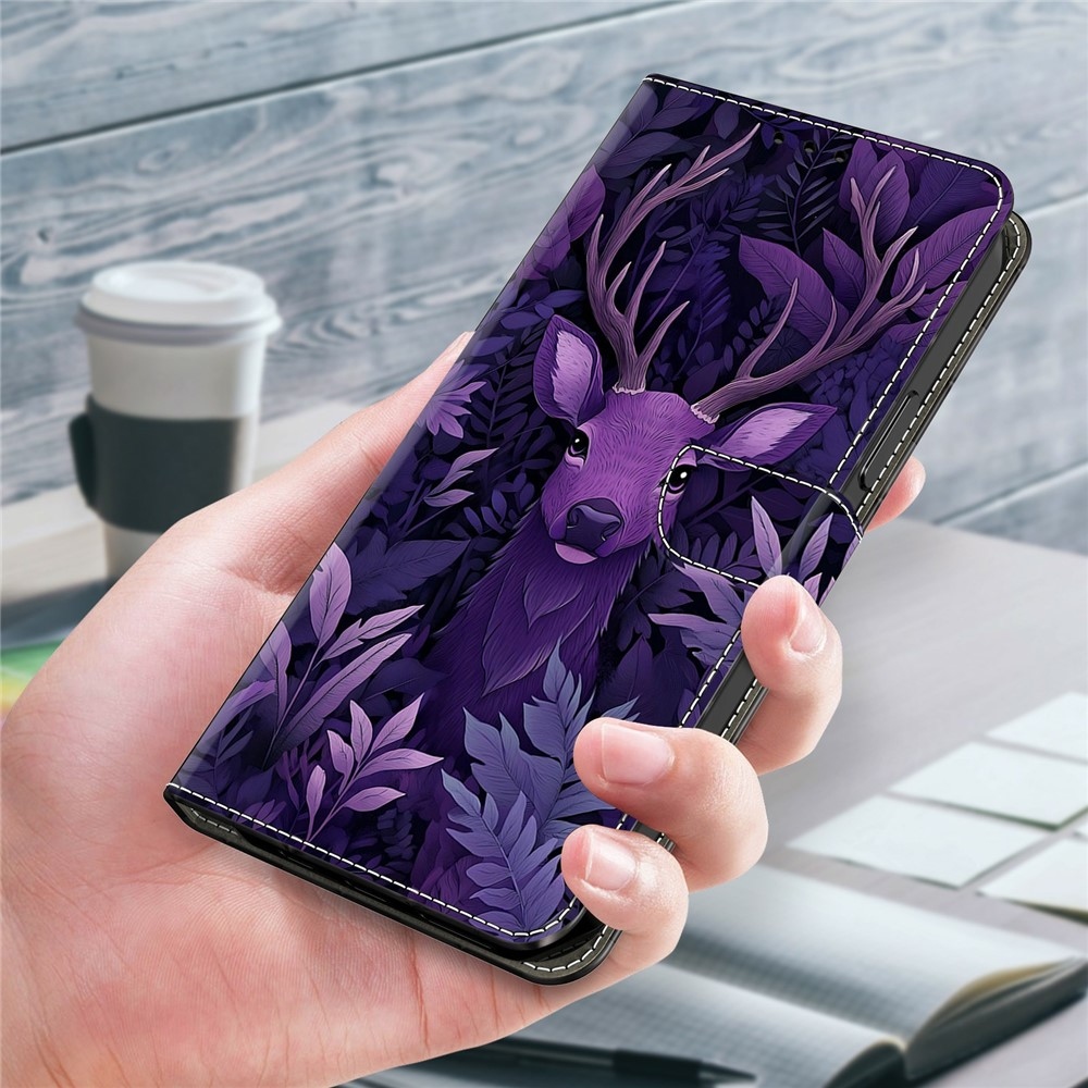 Compart könyv tok Xiaomi Redmi A7 Pro-hoz - lila szarvas