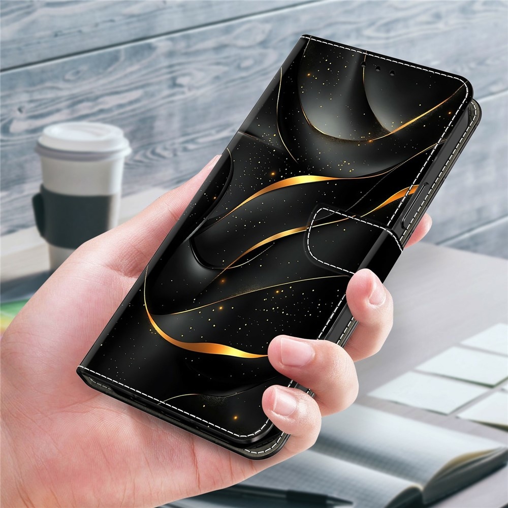 Compart könyv tok a Xiaomi Redmi A7 Pro-hoz - arany repedések