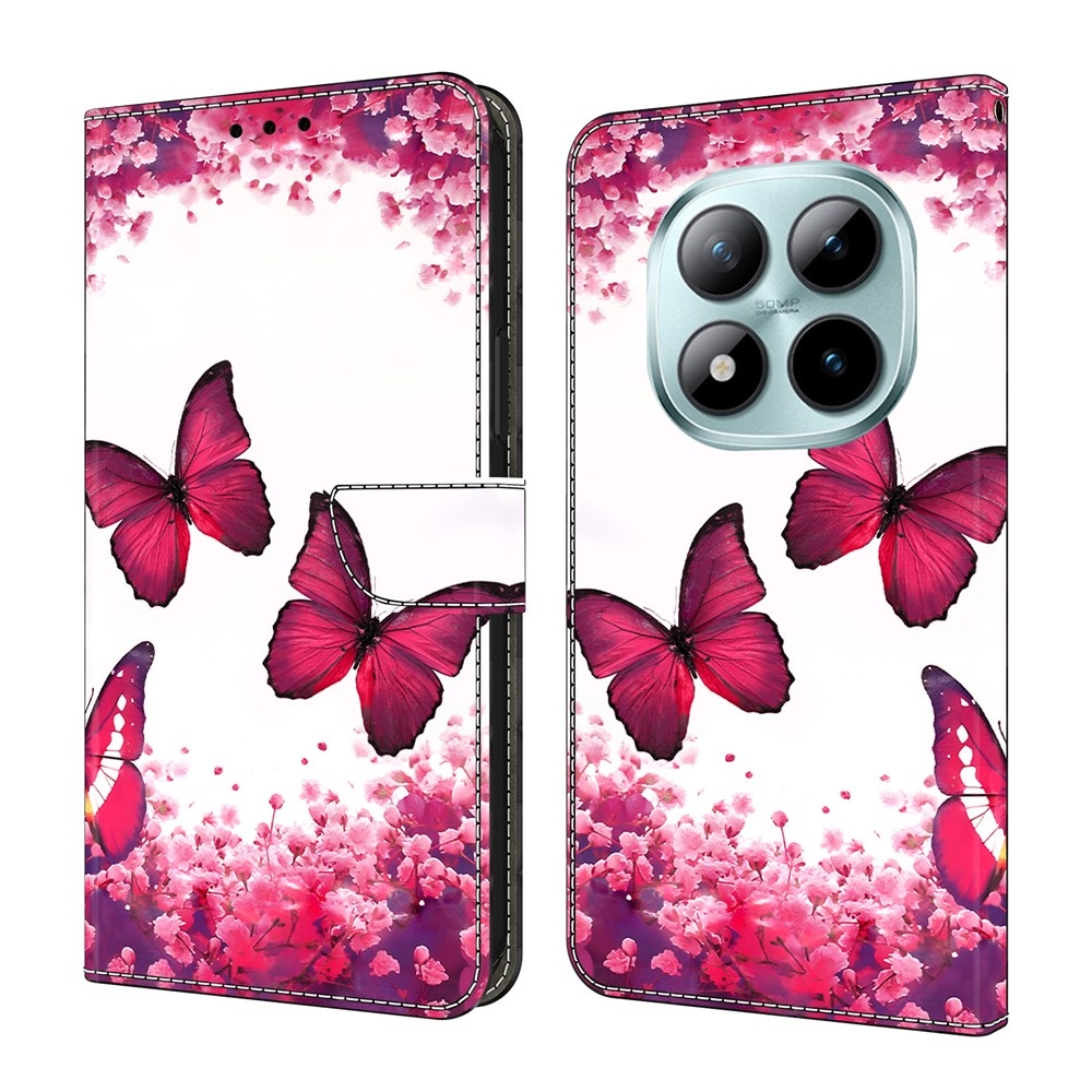 Compart könyv tok Xiaomi Redmi Note 15 Pro 5G - piros pillangókhoz