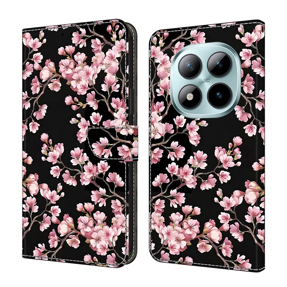 Compart könyv tok a Xiaomi Redmi Note 15 Pro 5G-hez - rózsaszín virágok