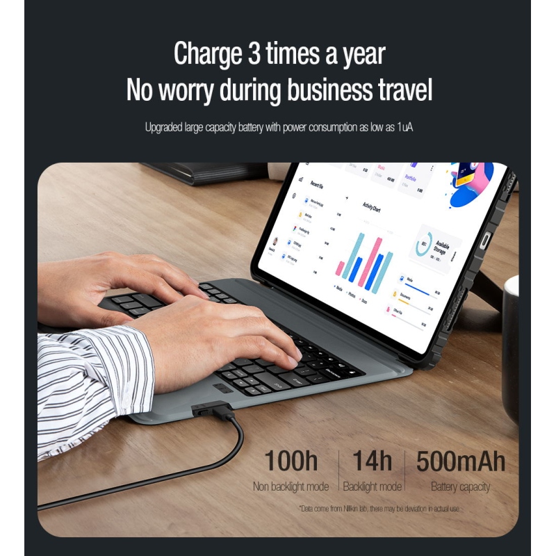 Nillkin Bumper Combo billentyűzet tok (háttérvilágításos verzió) iPad 12.9 Pro 2020/2021/2022 Fekete 12.9 Pro 2020/2021/2022 Fekete