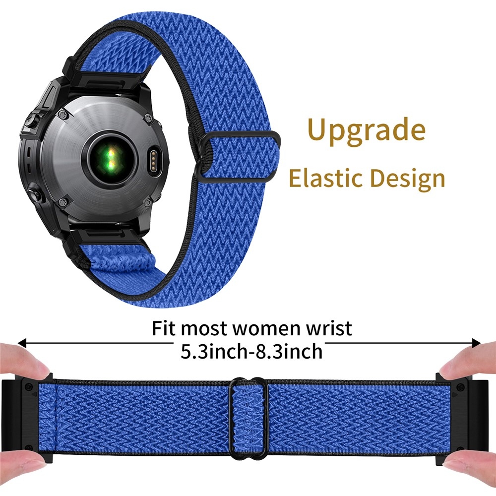 Connect nylon rugalmas szíj a Garmin Fenix 8 Pro 51 mm-es/Fenix 8 51 mm-es modellekhez – fekete/kék