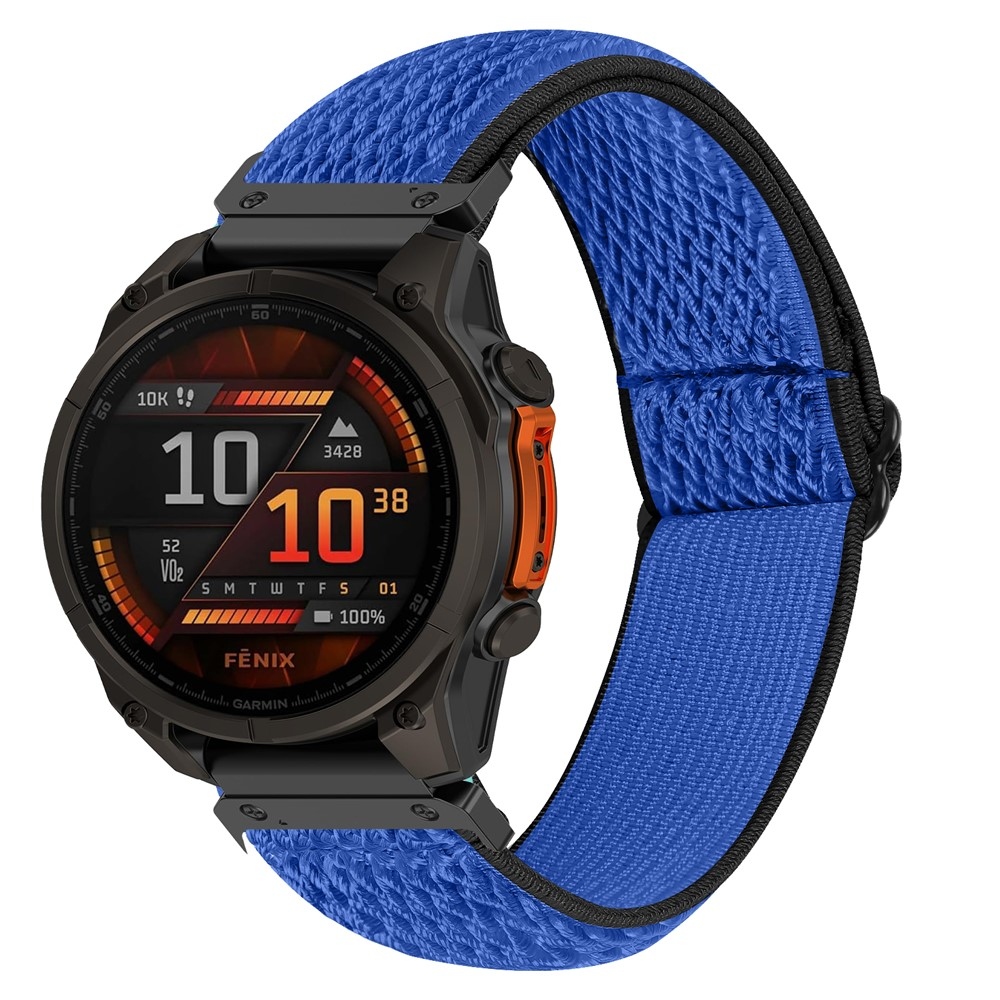 Connect nylon rugalmas szíj a Garmin Fenix 8 Pro 51 mm-es/Fenix 8 51 mm-es modellekhez – fekete/kék