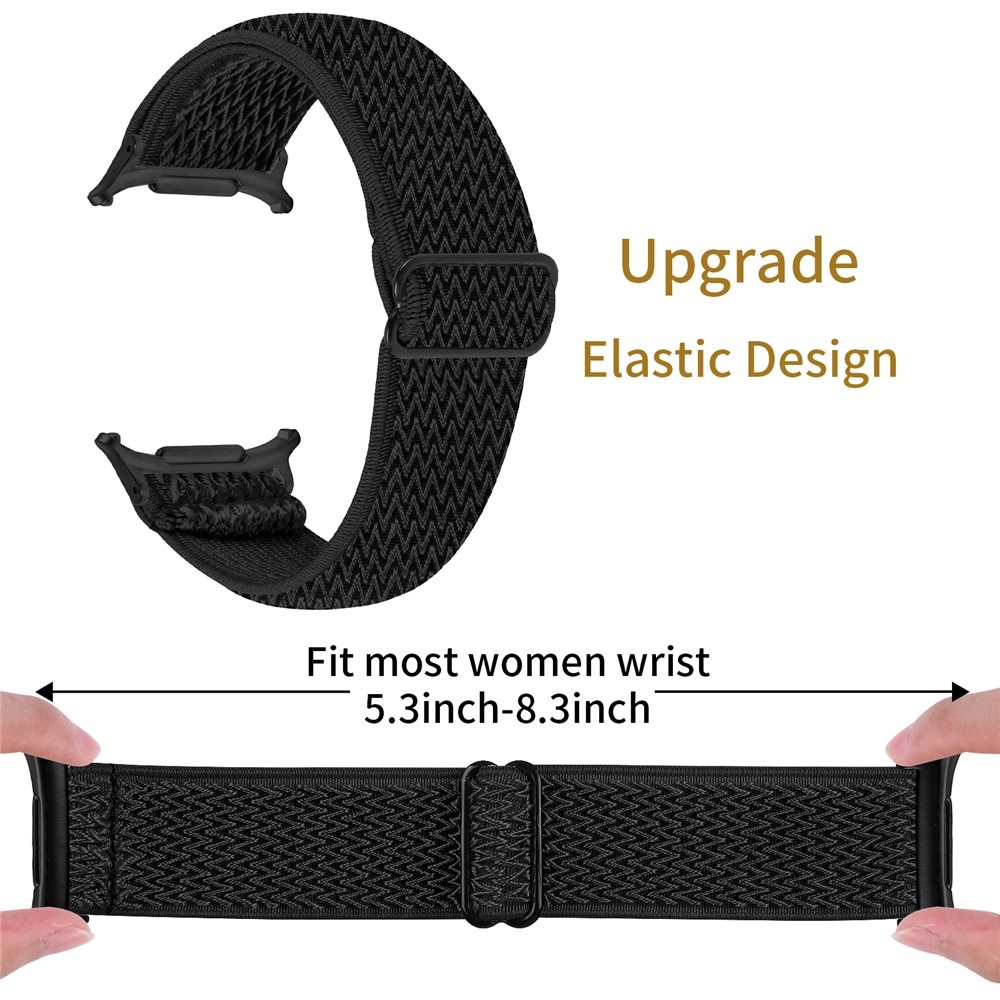 Connect nylon rugalmas szíj a Samsung Galaxy Watch8 Classic 46 mm-es/Watch8 44 mm-es/40 mm-es modellekhez – fekete