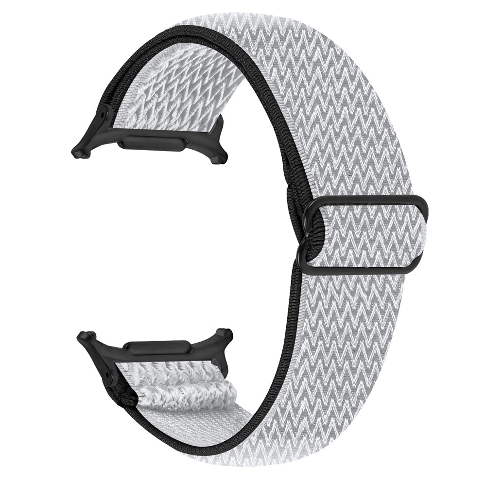 Connect nylon rugalmas szíj a Samsung Galaxy Watch8 Classic 46 mm-es/Watch8 44 mm-es/40 mm-es modellekhez – fekete/fehér