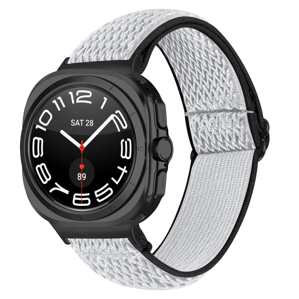 Connect nylon rugalmas szíj a Samsung Galaxy Watch8 Classic 46 mm-es/Watch8 44 mm-es/40 mm-es modellekhez – fekete/fehér