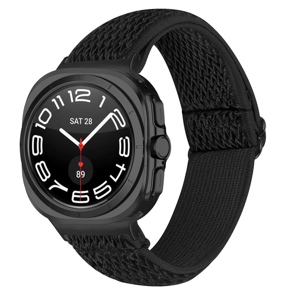 Connect nylon rugalmas szíj a Samsung Galaxy Watch8 Classic 46 mm-es/Watch8 44 mm-es/40 mm-es modellekhez – fekete
