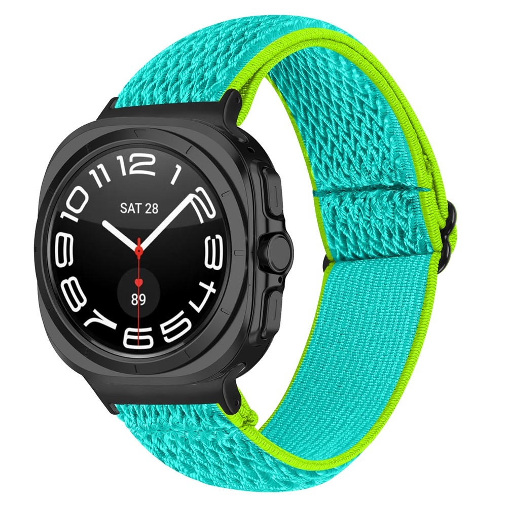Connect nylon rugalmas szíj a Samsung Galaxy Watch8 Classic 46 mm-es/Watch8 44 mm-es/40 mm-es modellekhez – sárga/kék-zöld