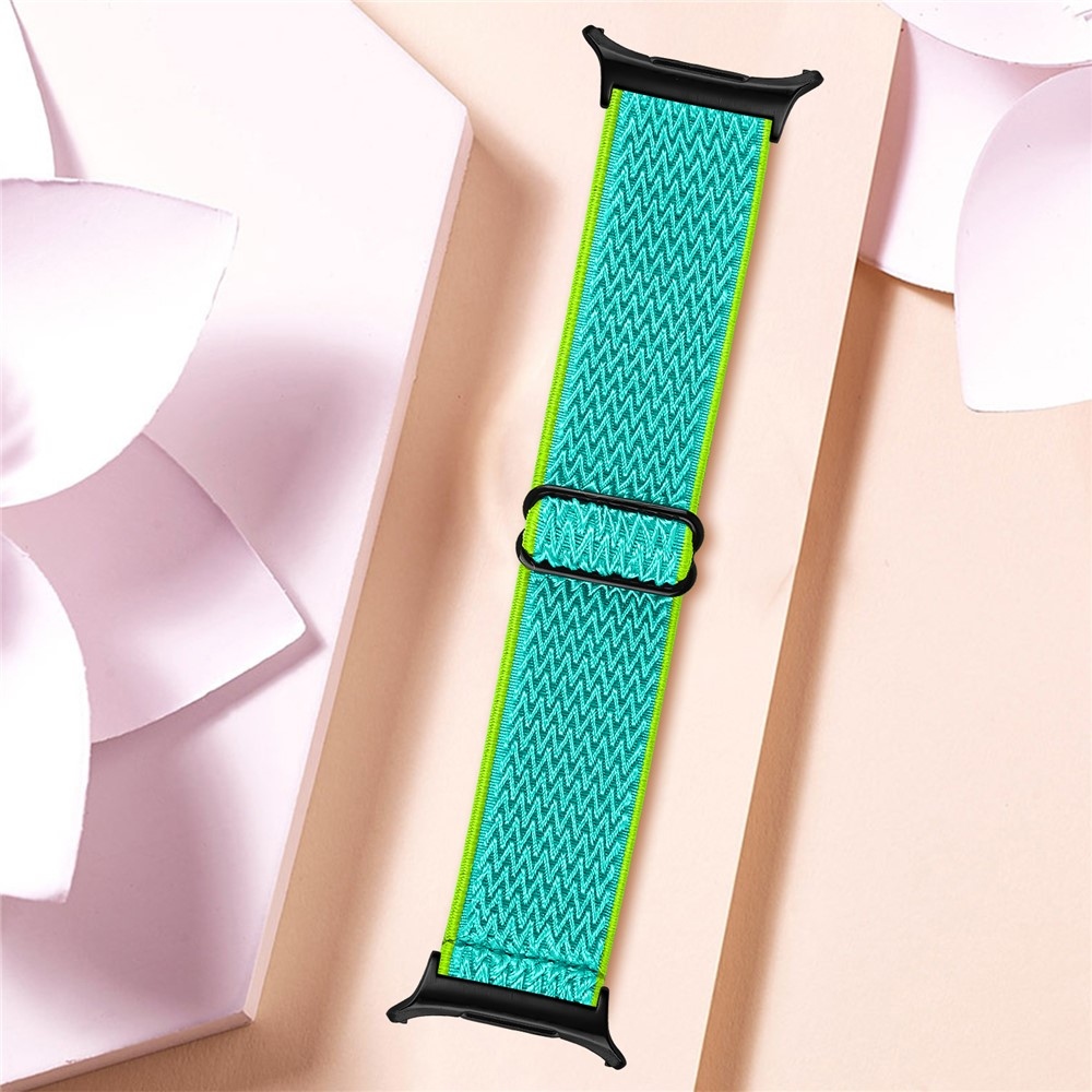 Connect nylon rugalmas szíj a Samsung Galaxy Watch8 Classic 46 mm-es/Watch8 44 mm-es/40 mm-es modellekhez – sárga/kék-zöld