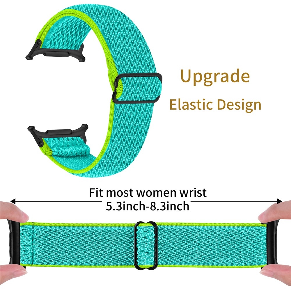 Connect nylon rugalmas szíj a Samsung Galaxy Watch8 Classic 46 mm-es/Watch8 44 mm-es/40 mm-es modellekhez – sárga/kék-zöld