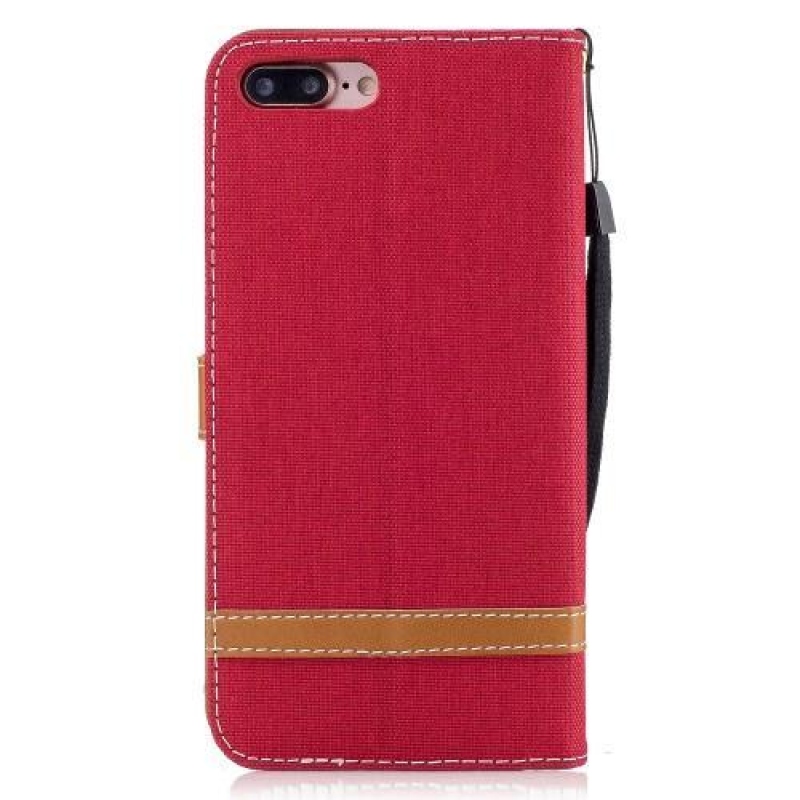 Contra PU bőr/textil tok iPhone 8 Plus és 7 Plus készülékhez - piros színben