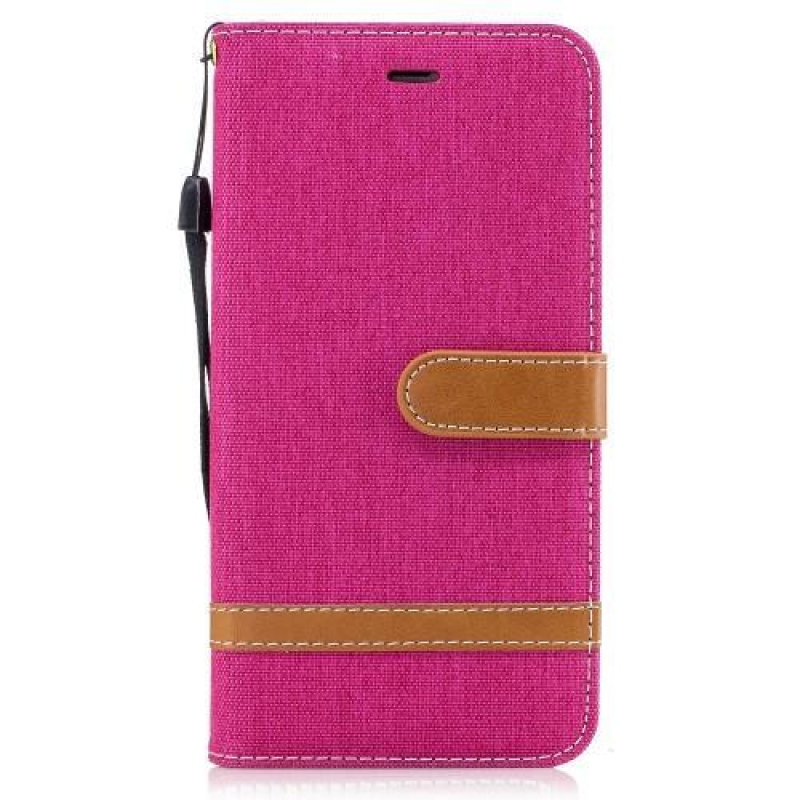 Contra PU bőr/textil tok iPhone 8 Plus és 7 Plus készülékhez - rózsaszínű