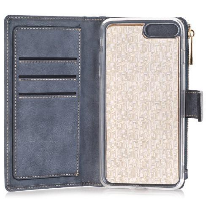 Convert PU bőr tok levehető markolattal iPhone 8 Plus és 7 Plus készülékhez - sötétkék