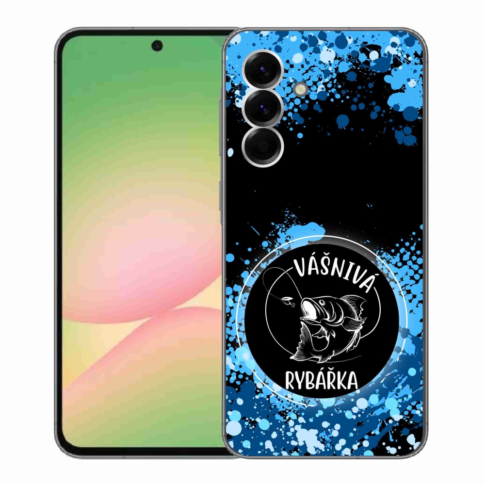 Gél borítás mmCase Samsung Galaxy A56 5G - szenvedélyes halásznő fekete háttérrel