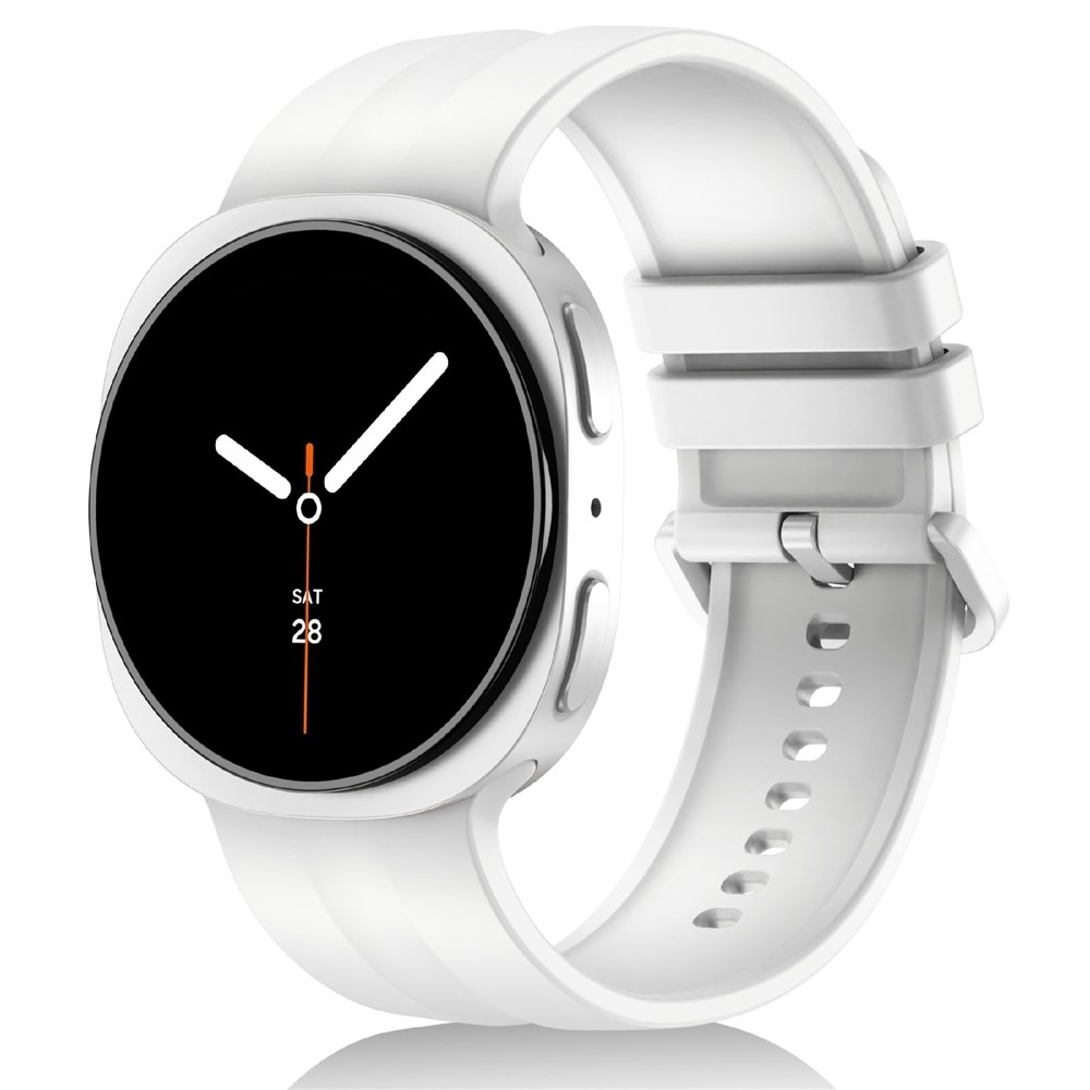 Corre szilikon karkötő a Samsung Galaxy Watch9 40 mm/44 mm/Watch8 44 mm/40 mm modellekhez – fehér, L méret