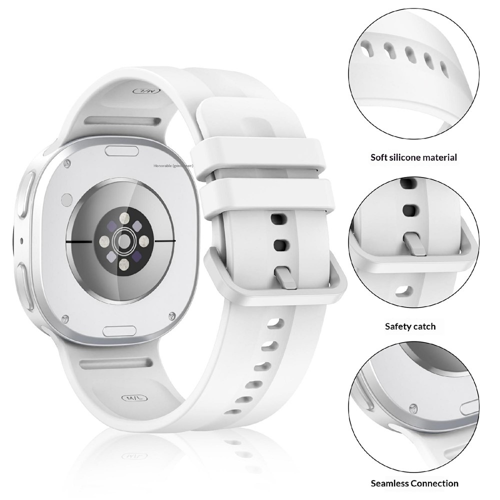 Corre szilikon karkötő a Samsung Galaxy Watch9 40 mm/44 mm/Watch8 44 mm/40 mm modellekhez – fehér, L méret