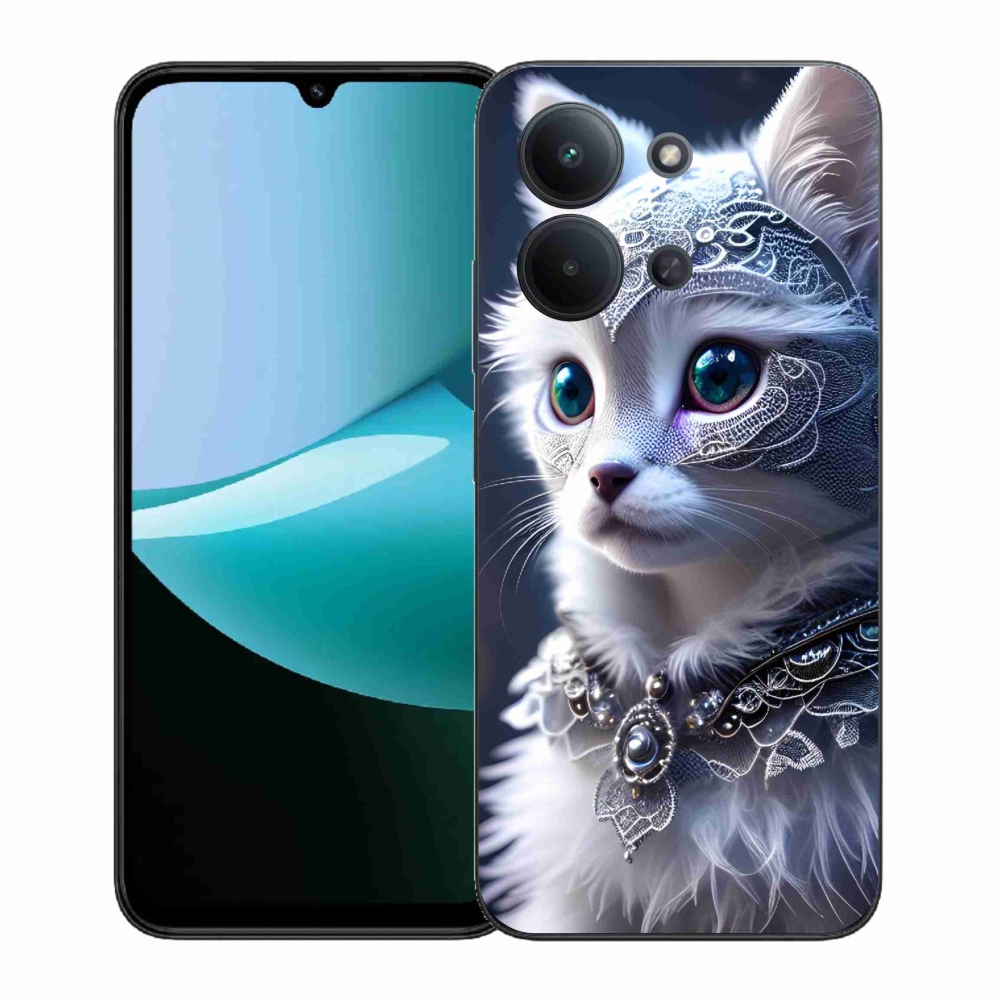 Gél borítás mmCase a Xiaomi Redmi 15C 4G (171mm)/Poco C85 4G (171mm) számára - fehér macska